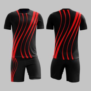 Custom Black & Red Soccer Uniform Kit