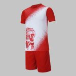 Custom Red and White Soccer Uniform