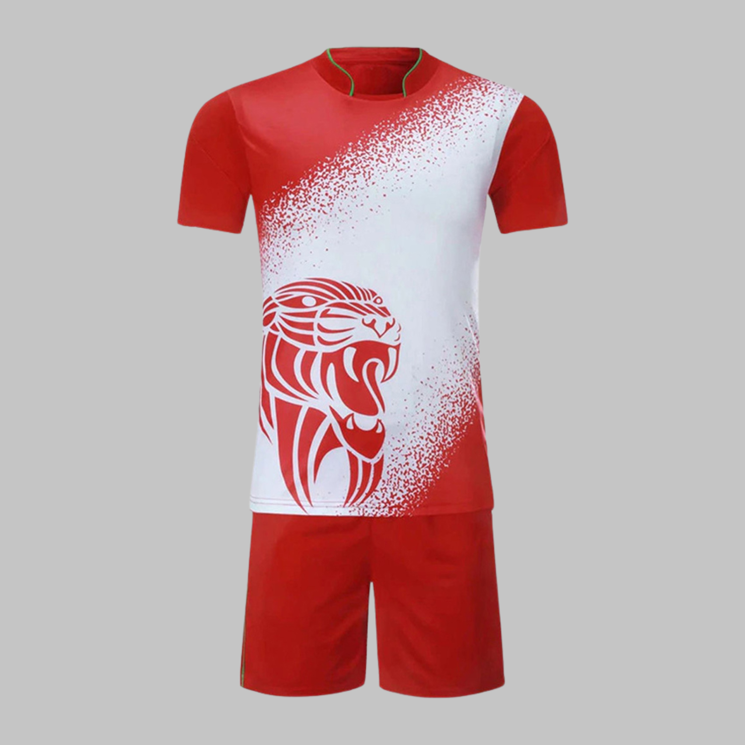 Custom Red and White Soccer Uniform Custom Red and White Soccer Uniform