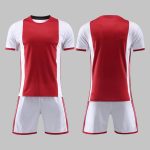 Custom Red & White Paneled Soccer Kit