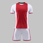 Custom Red & White Paneled Soccer Kit