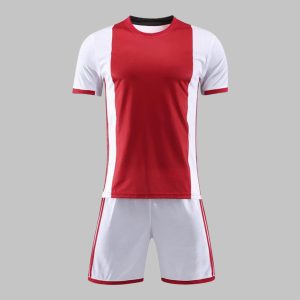 Custom Red & White Paneled Soccer Kit