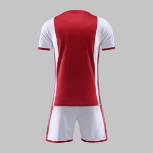 Custom Red & White Paneled Soccer Kit