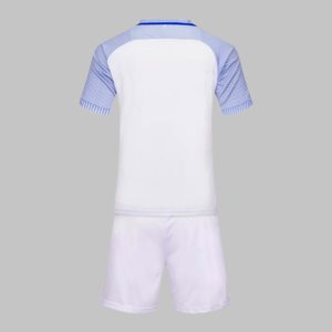 Custom White & Light Blue Soccer Uniform
