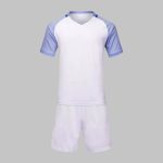Custom White & Light Blue Soccer Uniform