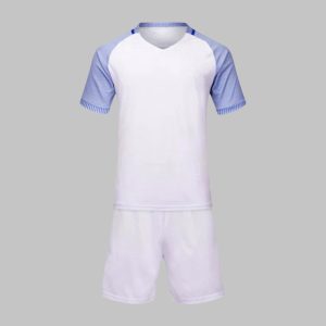 Custom White & Light Blue Soccer Uniform