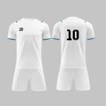 Custom Sky Blue & White Soccer Uniform Kit