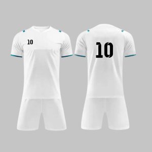 Custom Sky Blue & White Soccer Uniform Kit