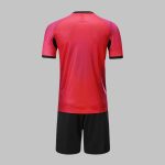 Custom Coral Red & Black Soccer Uniform