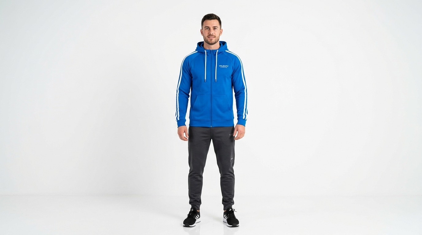 Men's Royal Blue Track Full-Zip Hoodie Men's Royal Blue Track Full-Zip Hoodie
