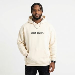 Urban Archive Men's Cream Hoodie