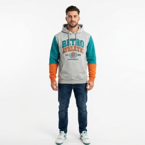 Retro Athletic Men's Colorblock Hoodie