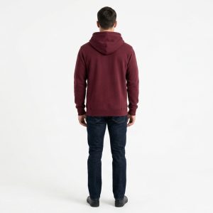 Men's Maroon Full-Zip Hoodie