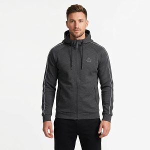 Men's Charcoal Heather Raglan Full-Zip Hoodie