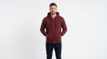 Men's Maroon Full-Zip Hoodie