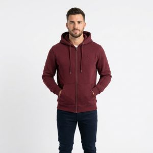 Men's Maroon Full-Zip Hoodie