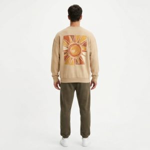 Retro Sunburst Beige Sweatshirt