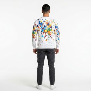 Paint Splatter White Sweatshirt