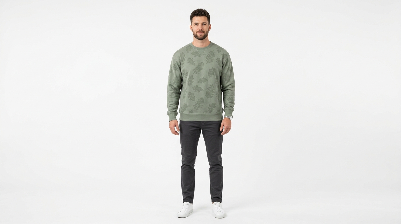 Sage Green Leaf Sweatshirt