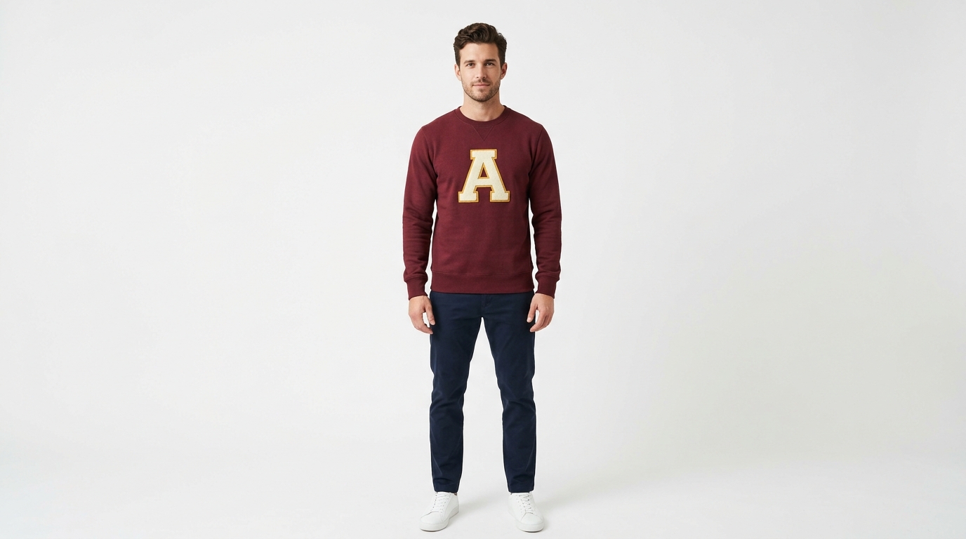 Maroon Letterman Varsity Sweatshirt Maroon Letterman Varsity Sweatshirt