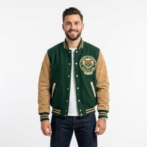 Forest Green Front Varsity Jacket