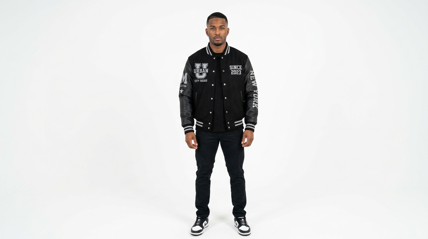 Black Varsity Letterman Jacket Black Varsity Letterman Jacket