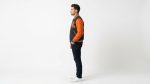 Charcoal & Orange Varsity Letterman Jacket