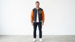 Charcoal & Orange Varsity Letterman Jacket