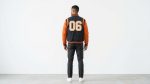 Charcoal & Orange Varsity Letterman Jacket