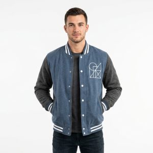 Geometric Front Varsity Letterman Jacket
