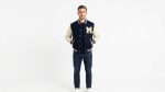 Navy Blue & Cream Varsity Letterman Jacket