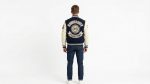 Navy Blue & Cream Varsity Letterman Jacket