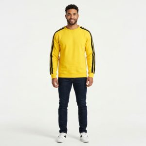 Yellow Stripe Crewneck Sweatshirt