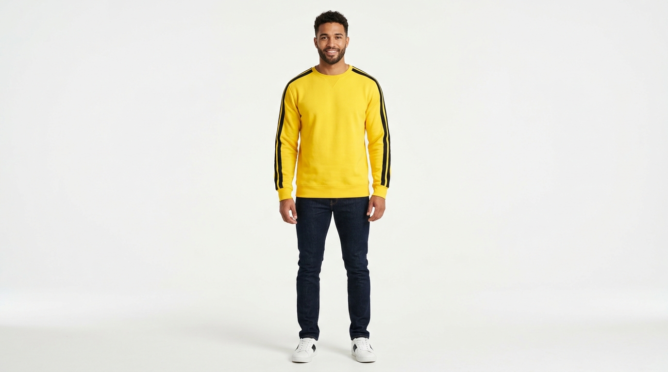 Yellow Stripe Crewneck Sweatshirt Yellow Stripe Crewneck Sweatshirt