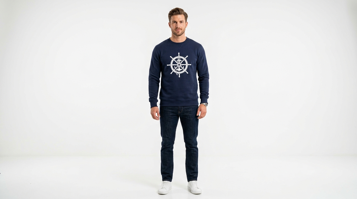 Nautical Navy Crewneck Sweatshirt Nautical Navy Crewneck Sweatshirt