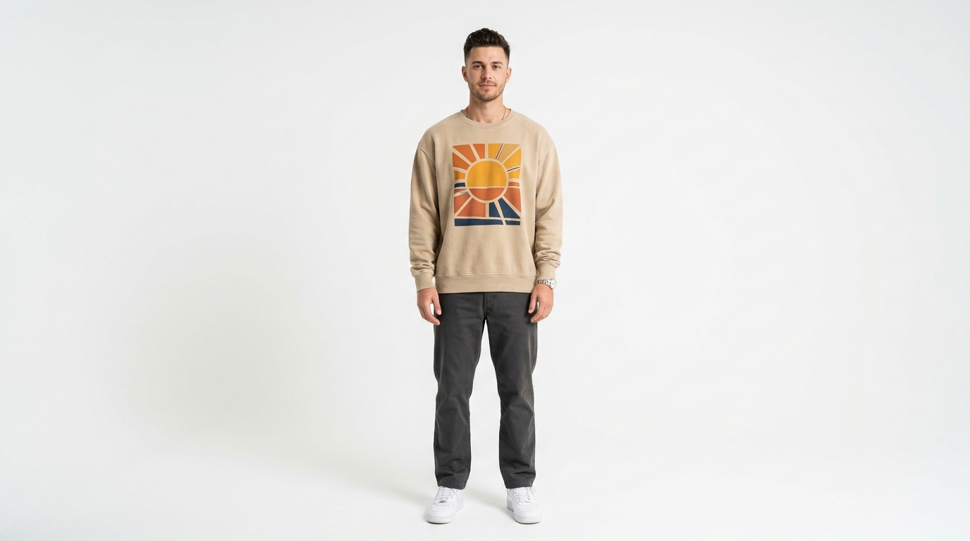 Retro Sunburst Beige Sweatshirt Retro Sunburst Beige Sweatshirt