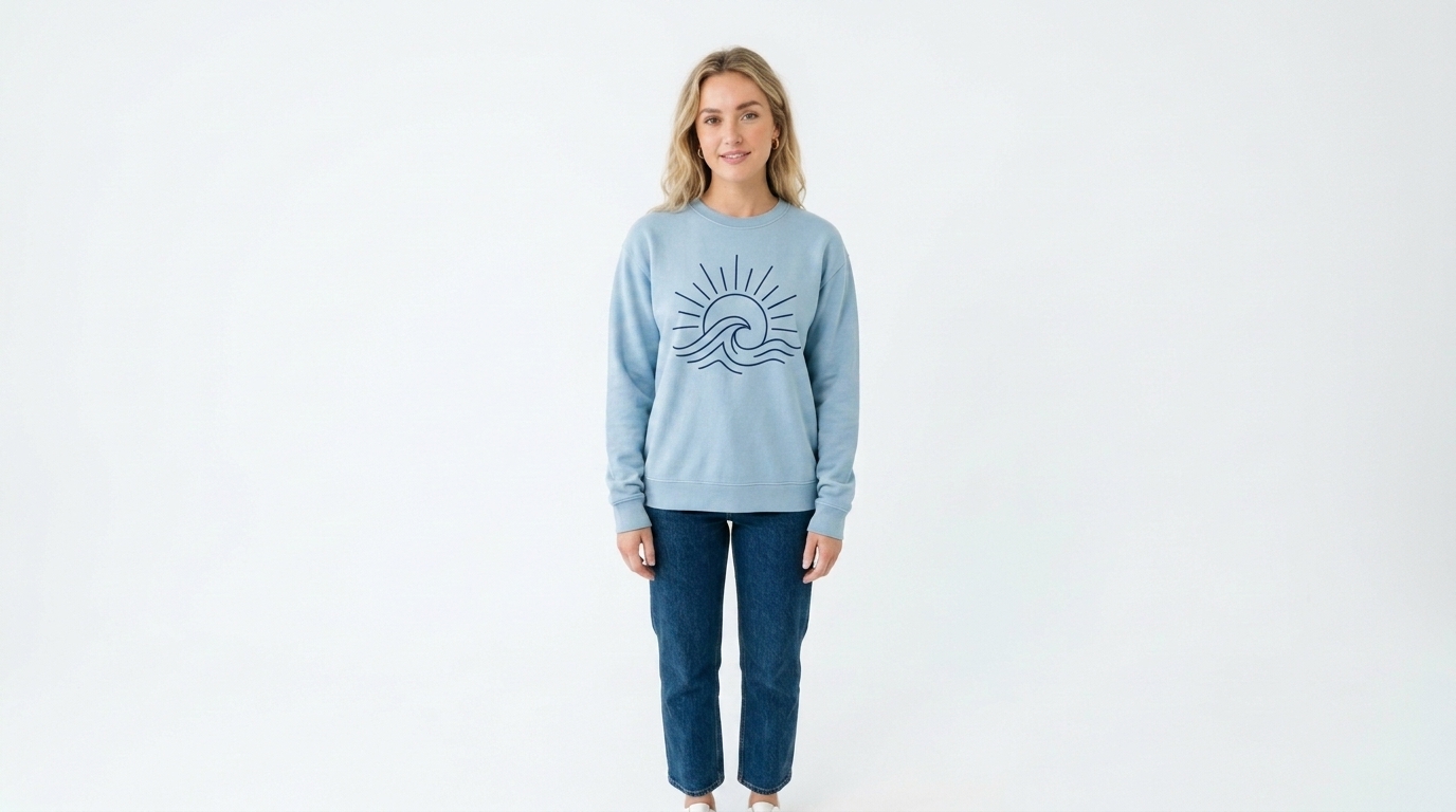 Ocean Wave Light Blue Sweatshirt Ocean Wave Light Blue Sweatshirt