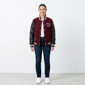 Burgundy Varsity Letterman Jacket