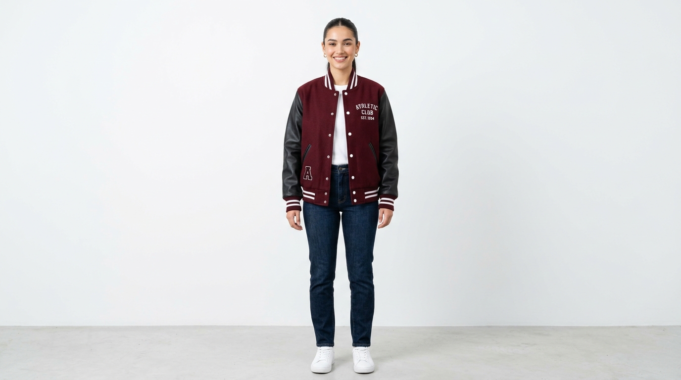 Burgundy Varsity Letterman Jacket Burgundy Varsity Letterman Jacket