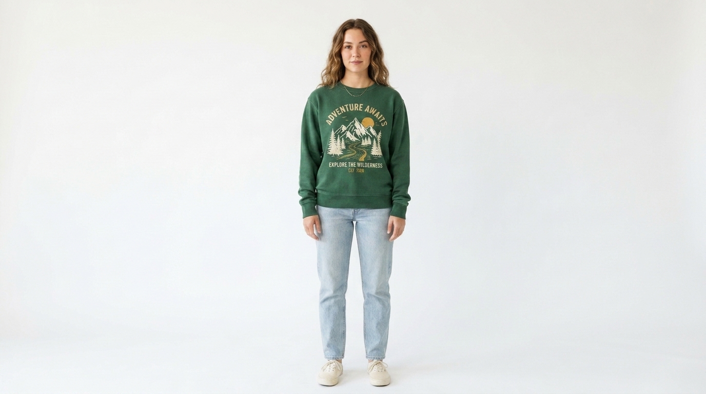 Adventure Awaits Green Sweatshirt Adventure Awaits Green Sweatshirt