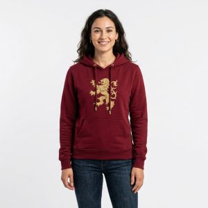 Women's Burgundy Gold Lion Hoodie