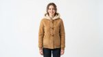 Women's Camel Faux Suede Duffle Jacket