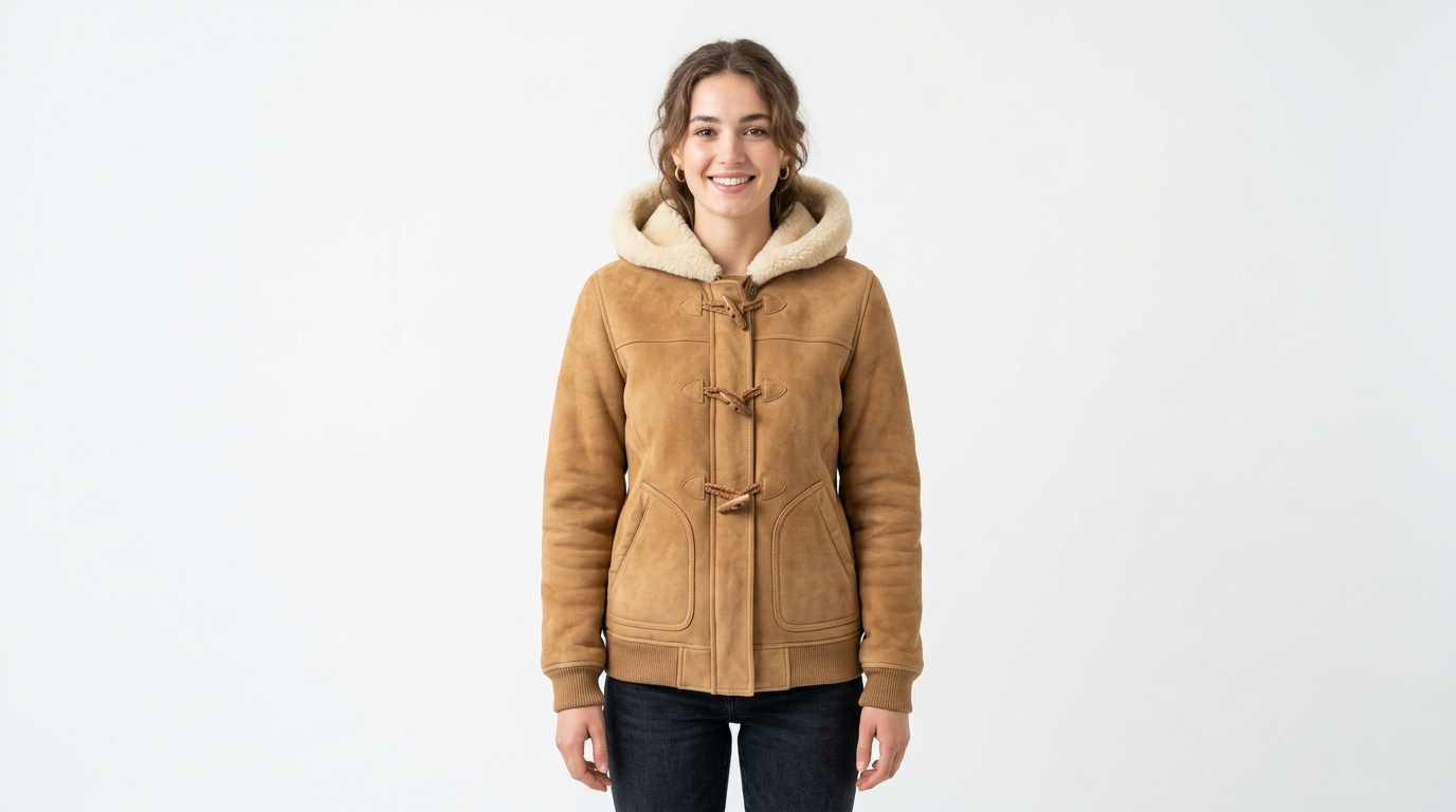 Women's Camel Faux Suede Duffle Jacket Women's Camel Faux Suede Duffle Jacket