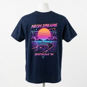 Synthwave Sunset Navy T-Shirt