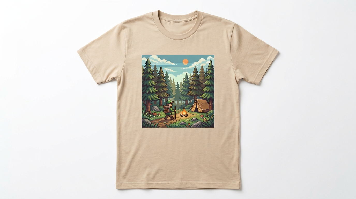 Pixel Art Camping T-Shirt Pixel Art Camping T-Shirt